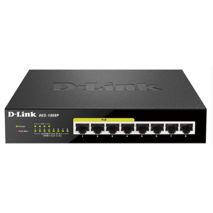 Коммутатор DGS-1008P, 8xGE (4xGE PoE, 4xGE), 68W