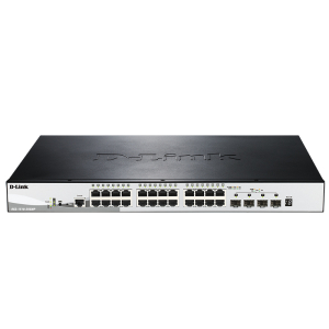 Комутатор  DGS-1510-28XMP 24xGE PoE, 4xSFP+, SmartPro