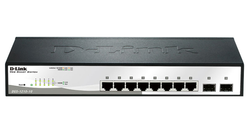 Коммутатор DGS-1210-10 8xGE, 2xSFP WebSmart - 1