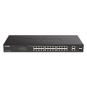 Коммутатор DGS-1100-26MPV2 24xGE PoE, 2xSFP/GE, 370Вт, EasySmart